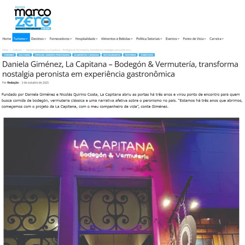 Portada de la Revista Marco Zero (Brasil) con reseñas de la prensa sobre la identidad única de La Capitana.