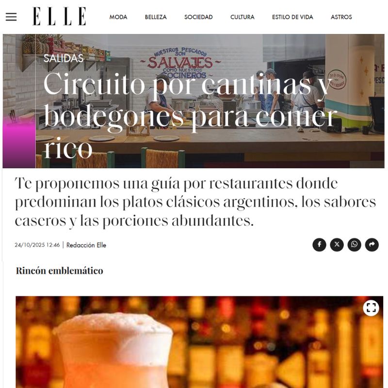 La Capitana, el Bodegón de Estilo en ELLE La Capitana Bodegón clásico Buenos Aires destacado en ELLE Clarín